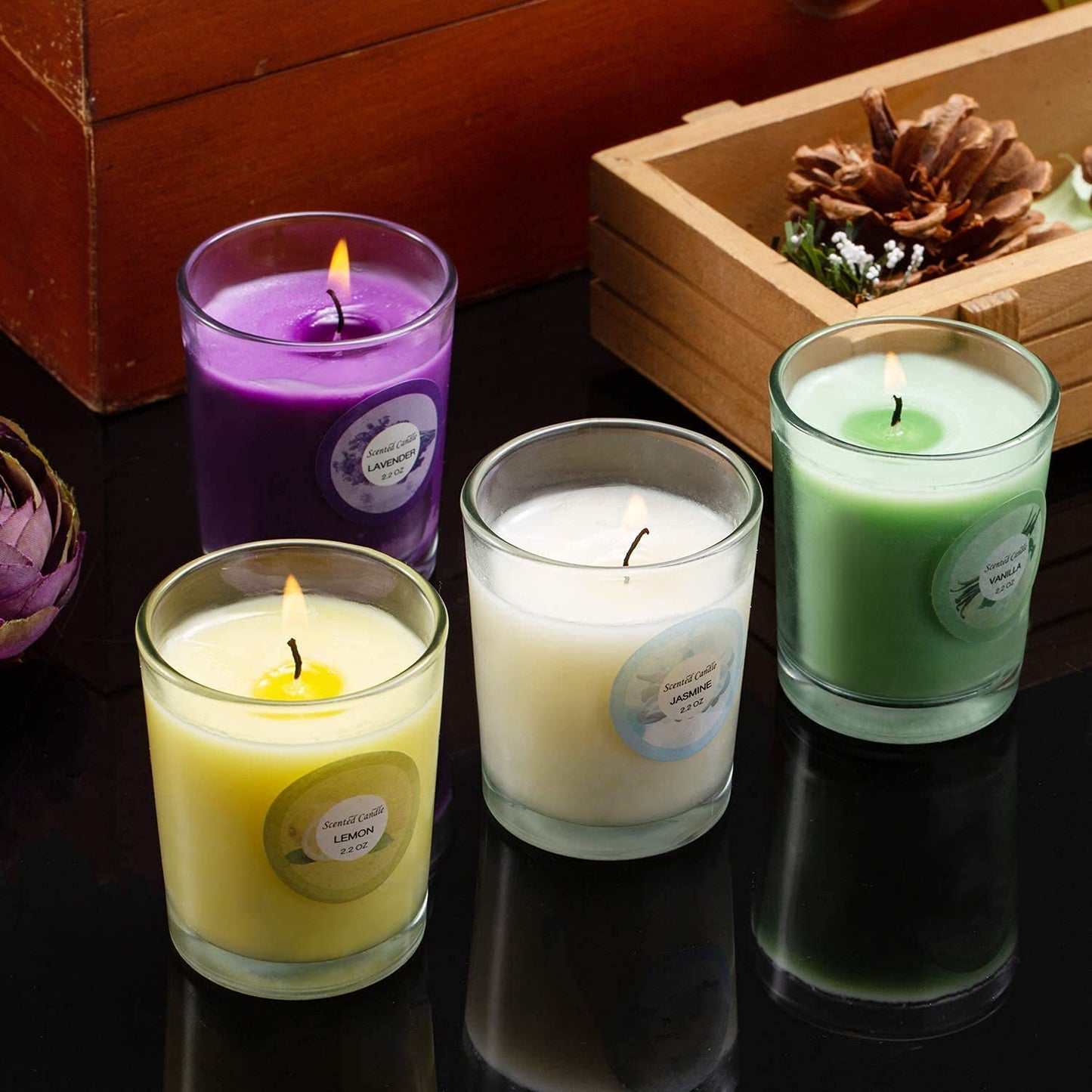 YOROXRG Scented Candles 20 Pack – Jasmine, Rose, Vanilla & More | Soy Wax Glass Jar