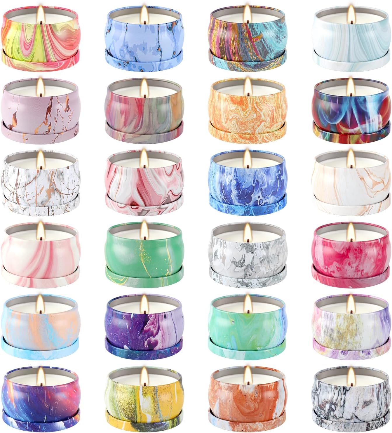 YOROXRG 24-Pack Soy Wax Scented Candles Gift Set – Travel Tin Jars 2.5 oz