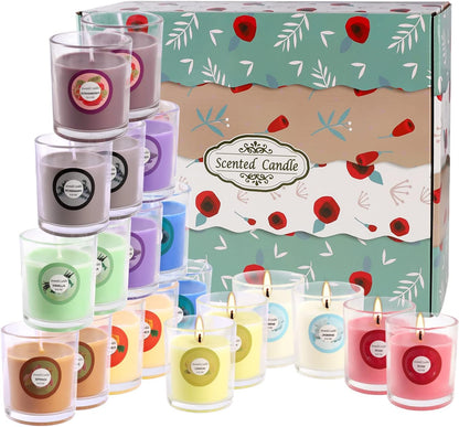 YOROXRG 40-Pack Scented Candles – Jasmine, Rose, Vanilla & More | Soy Wax Glass Jars