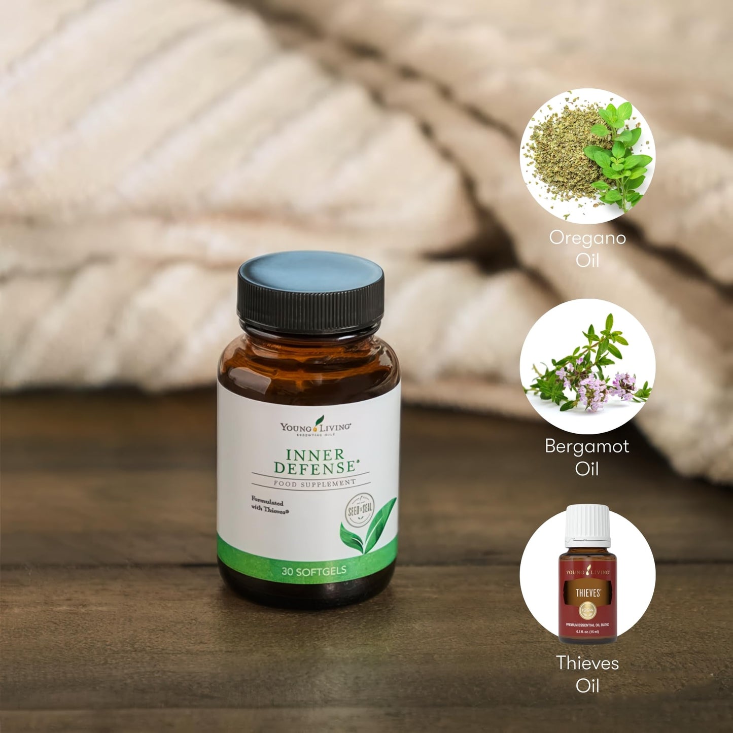 Young Living Inner Defense 30 Softgels – Immune Support with Oregano, Thyme, Lemongrass & Thieves