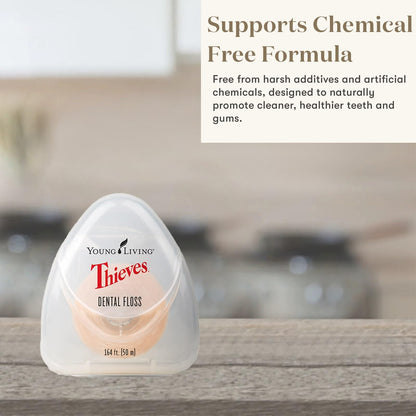Young Living Thieves Dental Floss – 164 ft, 3 Pack | Natural Waxed Floss