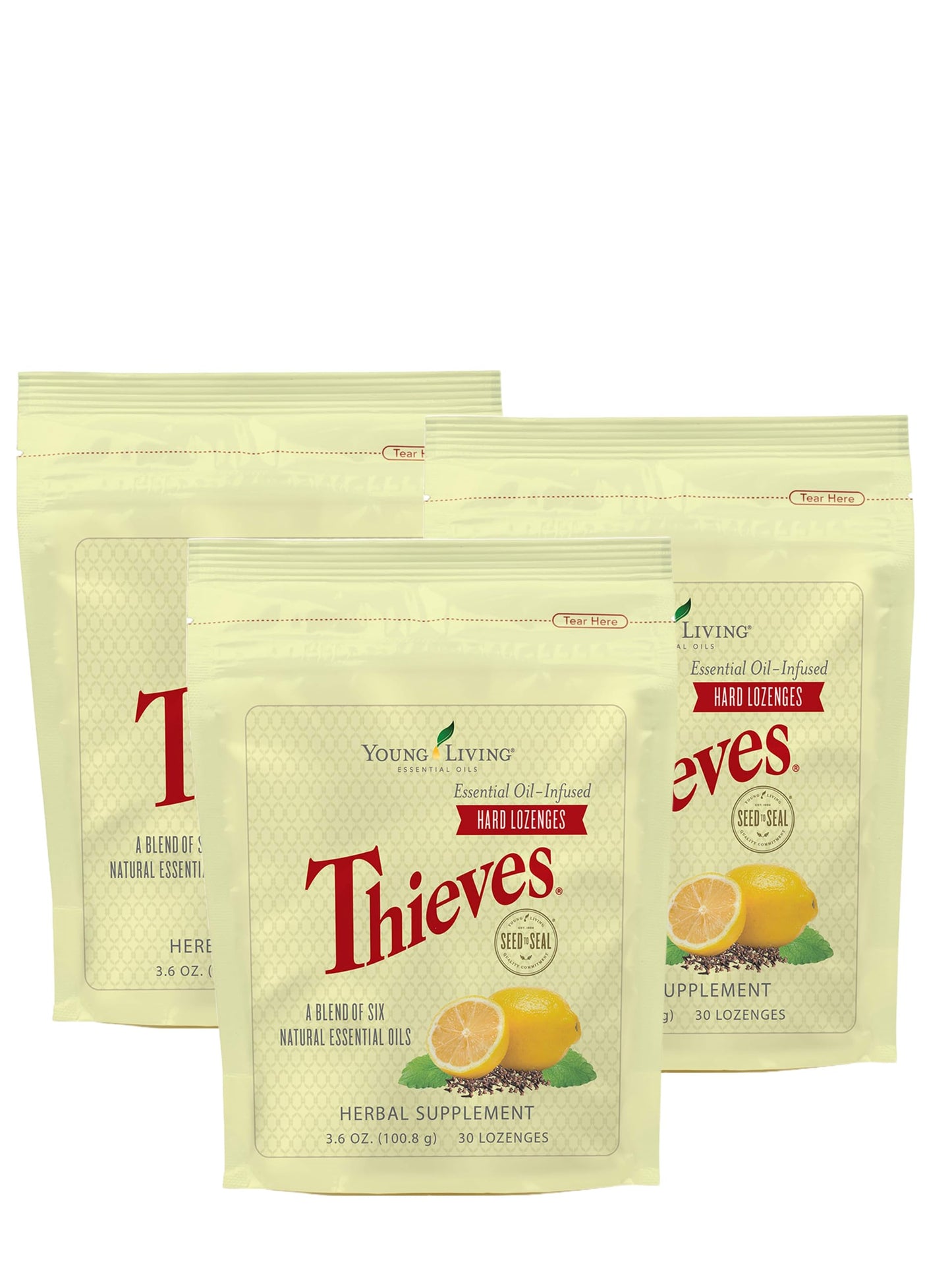Young Living Thieves Hard Lozenges – 3-Pack, 30 Count, Sugar-Free
