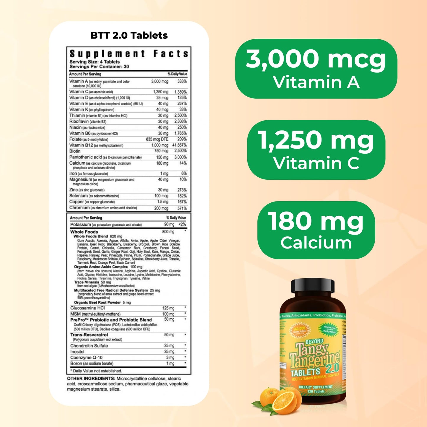 Youngevity Beyond Tangy Tangerine 2.0 Multi-Vitamin & Mineral Complex - 160,000 ORAC | 120 Tablets (2-Pack)