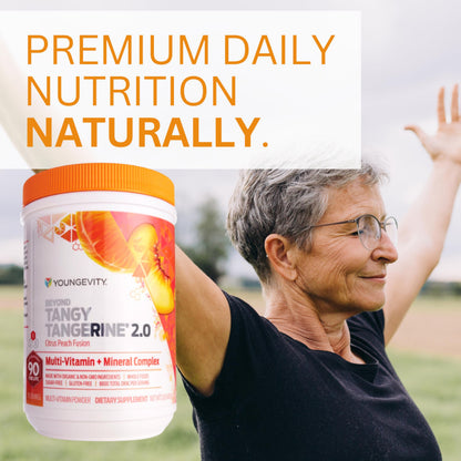 Youngevity Beyond Tangy Tangerine 2.0 Citrus Peach Fusion – Multi-Vitamin & Mineral Complex | 8,000 ORAC