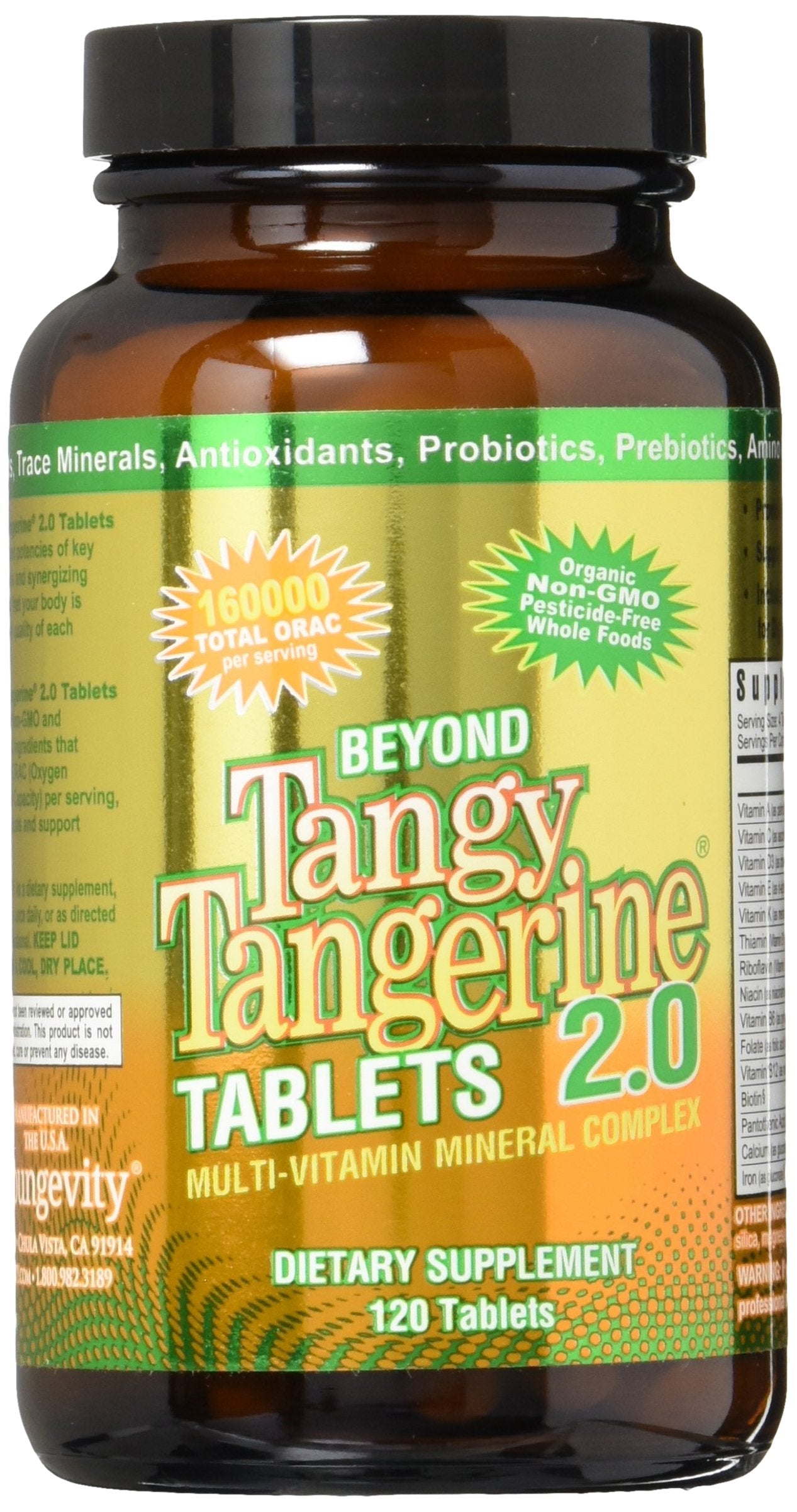 Youngevity Beyond Tangy Tangerine 2.0 – Multi-Vitamin & Mineral Complex | 160,000 ORAC | 120 Tablets
