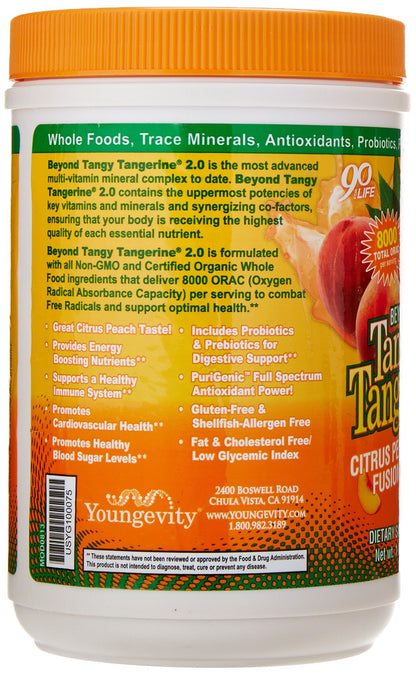 Youngevity Beyond Tangy Tangerine 2.0 Citrus Peach Fusion – Multi-Vitamin & Mineral Complex, 8,000 ORAC, 3 Canisters