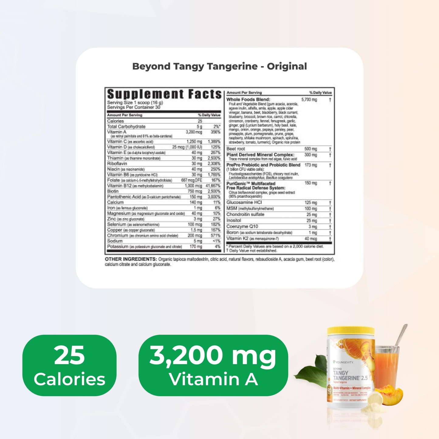 Youngevity Beyond Tangy Tangerine 2.5 Tropical Tangerine – Ultimate Multi-Vitamin & Mineral Complex | 8,000 ORAC