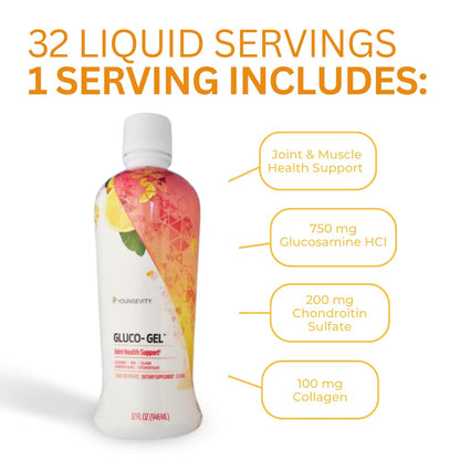 Youngevity Liquid GLUCO-Gel Majestic Earth 32 oz – Pack of 1 | Bone & Joint Support