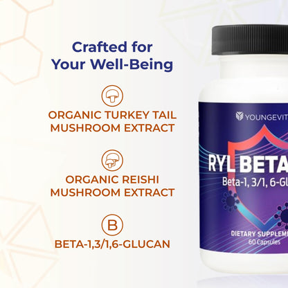 Youngevity RYL Beta550 Beta 1,3/1,6-Glucan Immune Support - 60 Capsules