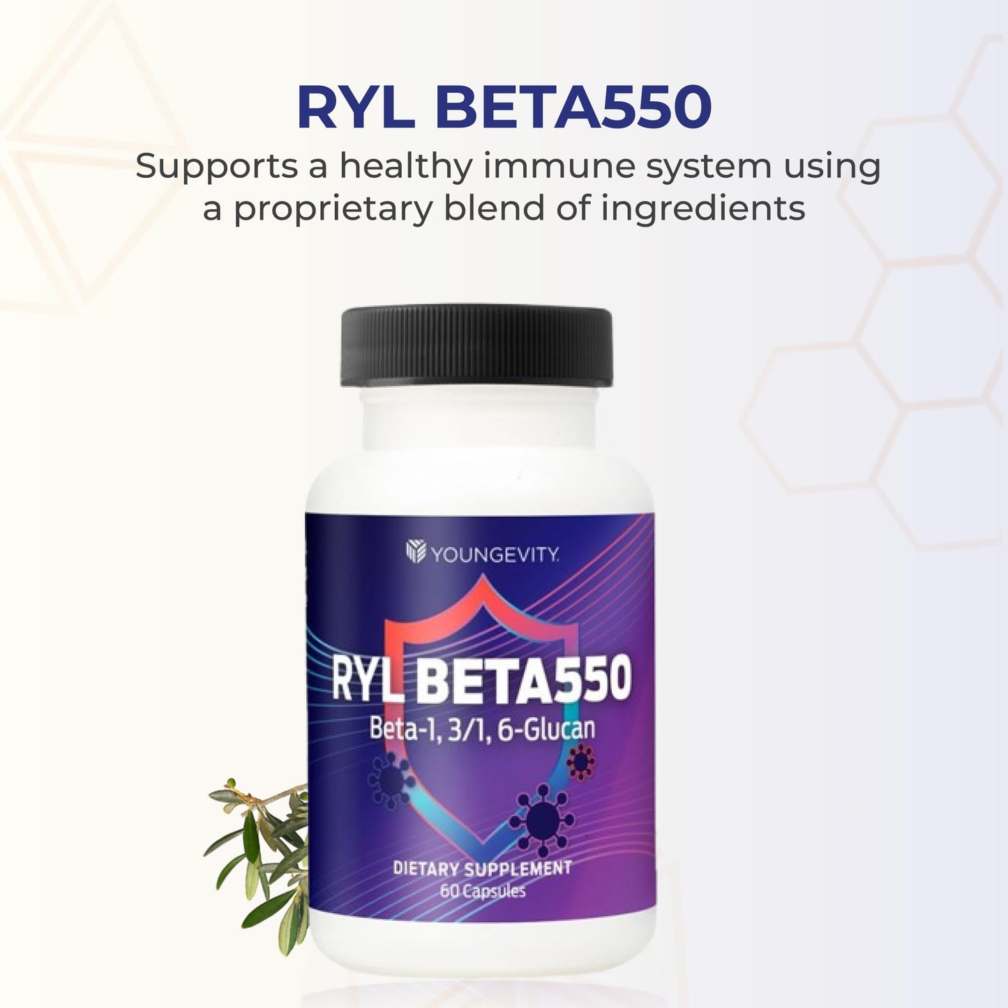 Youngevity RYL Beta550 Beta 1,3/1,6-Glucan Immune Support - 60 Capsules