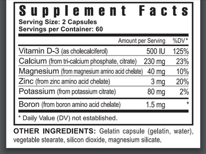 Youngevity Ultimate CAL – Calcium Magnesium Bone Health with D-3, Zinc, Potassium, Boron | 120 Capsules (Pack of 4)
