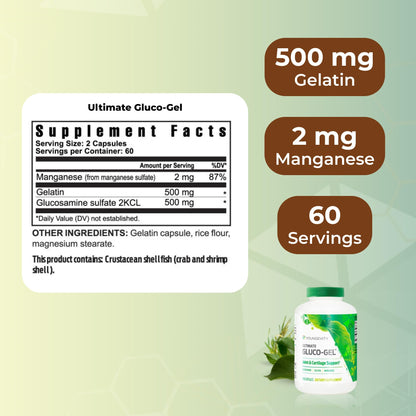 Youngevity Ultimate Gluco-Gel: Gelatin, Glucosamine & Manganese | 240 Capsules