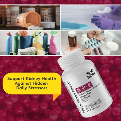 Youth & Tonic Kidney Cleanse Detox - 60 Capsules | Urinary Tract & Bladder Health