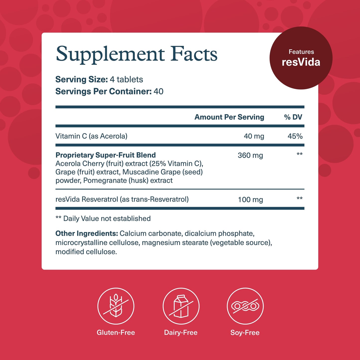 Youtheory Resveratrol Advanced Antioxidant Formula | ResVida 100 mg | 160 Tablets