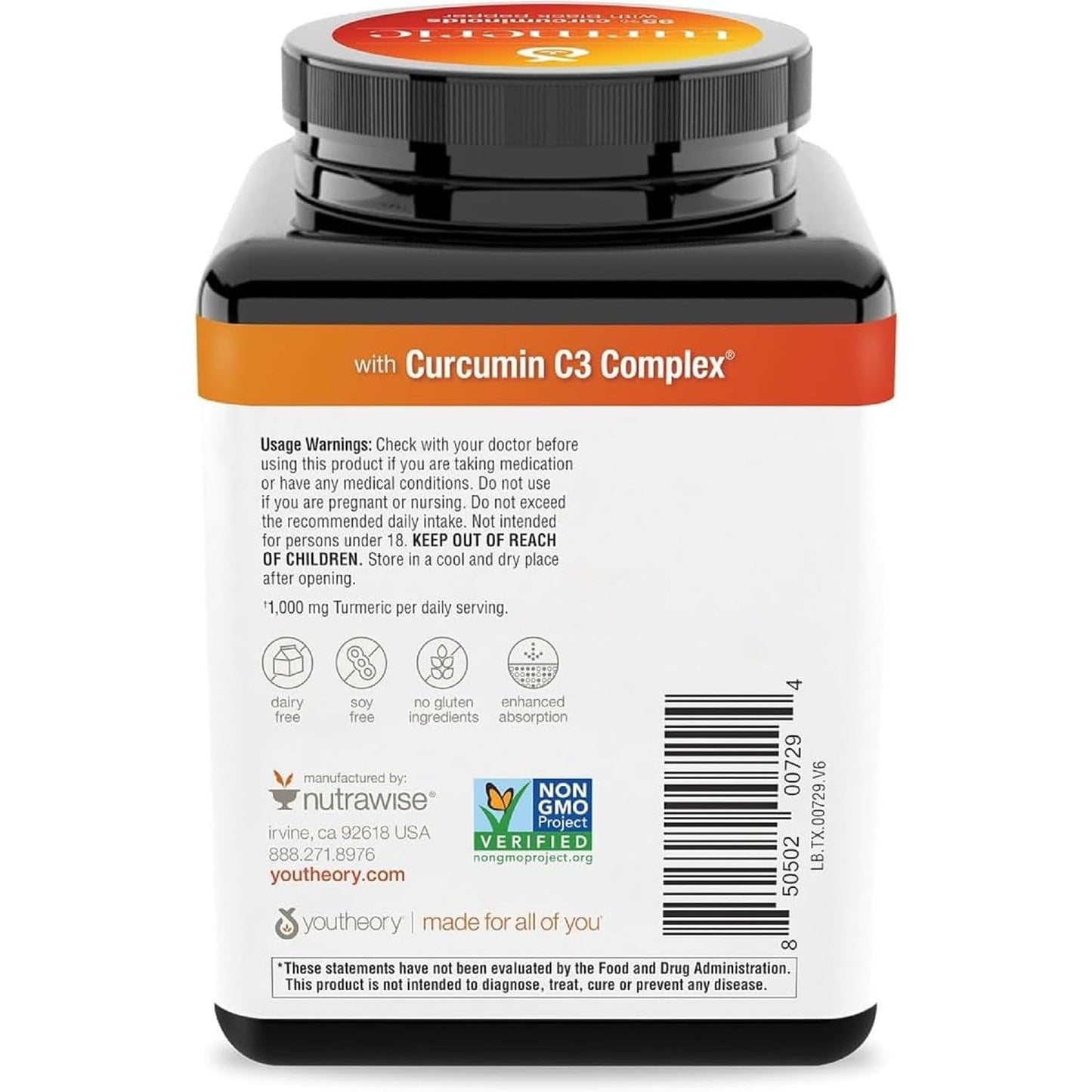 Youtheory Turmeric Extra Strength 1,000 mg – 95% Curcuminoids + BioPerine | 180 Vegetarian Capsules | USP Verified | 2 Pack