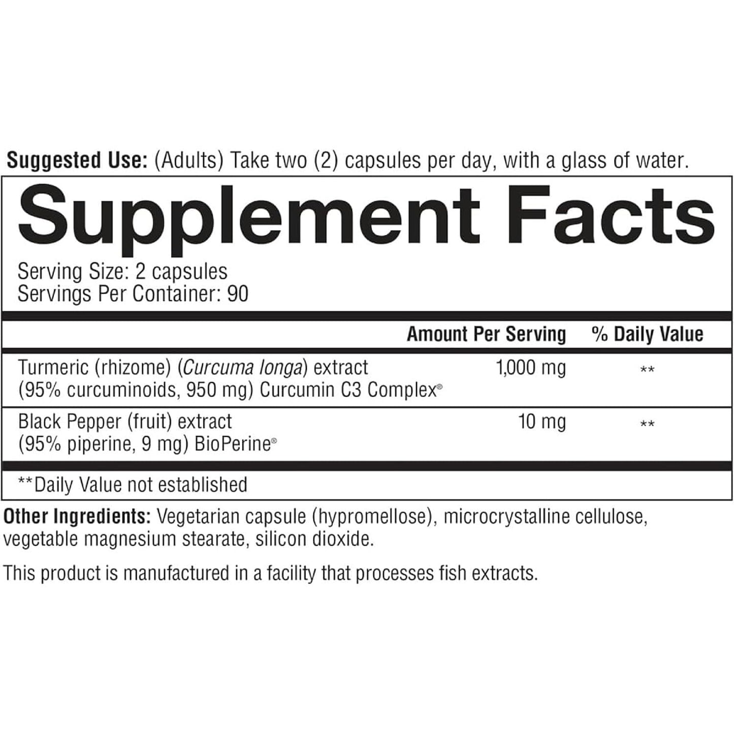 Youtheory Turmeric Extra Strength 1,000 mg – 95% Curcuminoids + BioPerine | 180 Vegetarian Capsules | USP Verified | 2 Pack