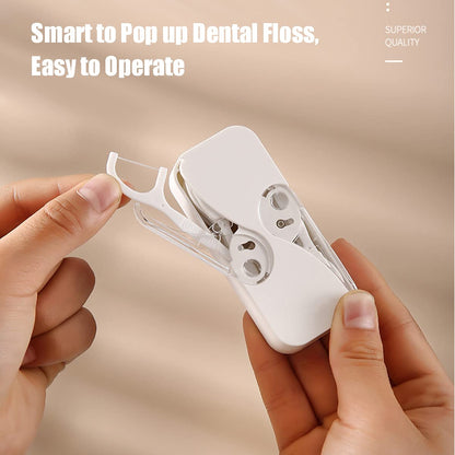 YRAKOZIN 4-Pack Portable Floss Dispenser – Travel Dental Floss & Toothpick Holder (White)