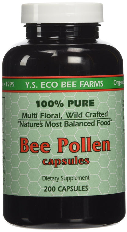 Y.S. ECO Bee Farms 1000mg Pure Bee Pollen – 200 Capsules