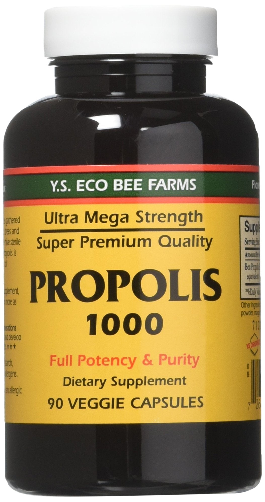 YS Eco Bee Farms Propolis 1000 - 90 Caps Pack of 3 | Propolis Supplement