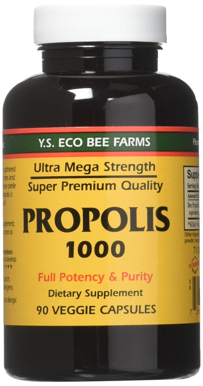 YS Eco Bee Farms Propolis 1000 - 90 Caps Pack of 3 | Propolis Supplement