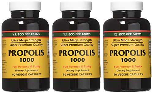 YS Eco Bee Farms Propolis 1000 - 90 Caps Pack of 3 | Propolis Supplement