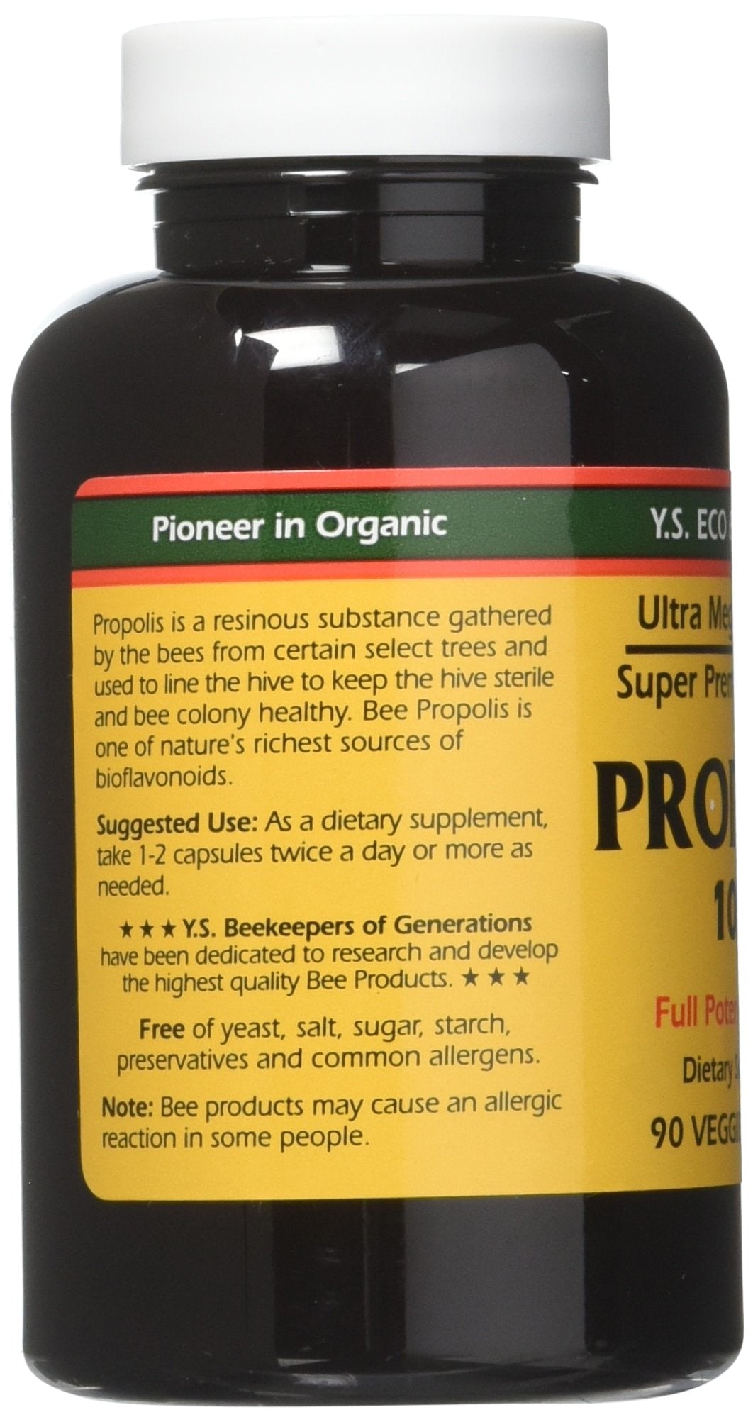 YS Eco Bee Farms Propolis 1000 - 90 Caps Pack of 3 | Propolis Supplement
