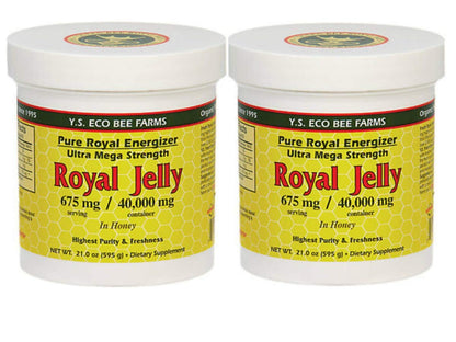 Y.S. Eco Bee Farms (2 Pack) Royal Jelly in Honey – 675 mg | 1.3 lbs (595 g) – Organic Royal Jelly