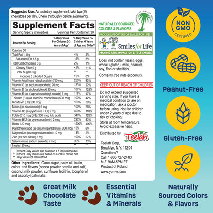 YUM-V'S Kids Multivitamin Chocolate Bears – 60 Count, 16 Vitamins & Minerals