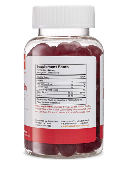 Zahler Chapter One Biotin Gummies – Hair, Skin & Nails Fortifying Biotin, 60 Gummies (Pack of 2) | Certified Kosher