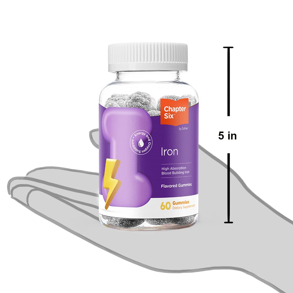 Zahler Chapter Six Iron Gummies – Iron Supplement with Vitamin C for Adults, 60 Flavored Gummies (10 mg) | Kosher Pareve