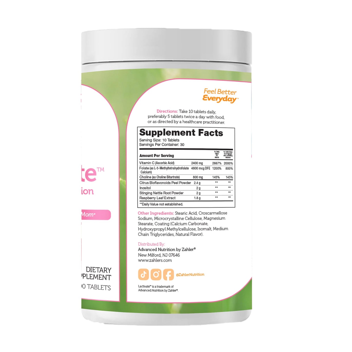 Zahler Lactivate — Advanced Lactation Support Supplement | Certified Kosher | 300 Tabs