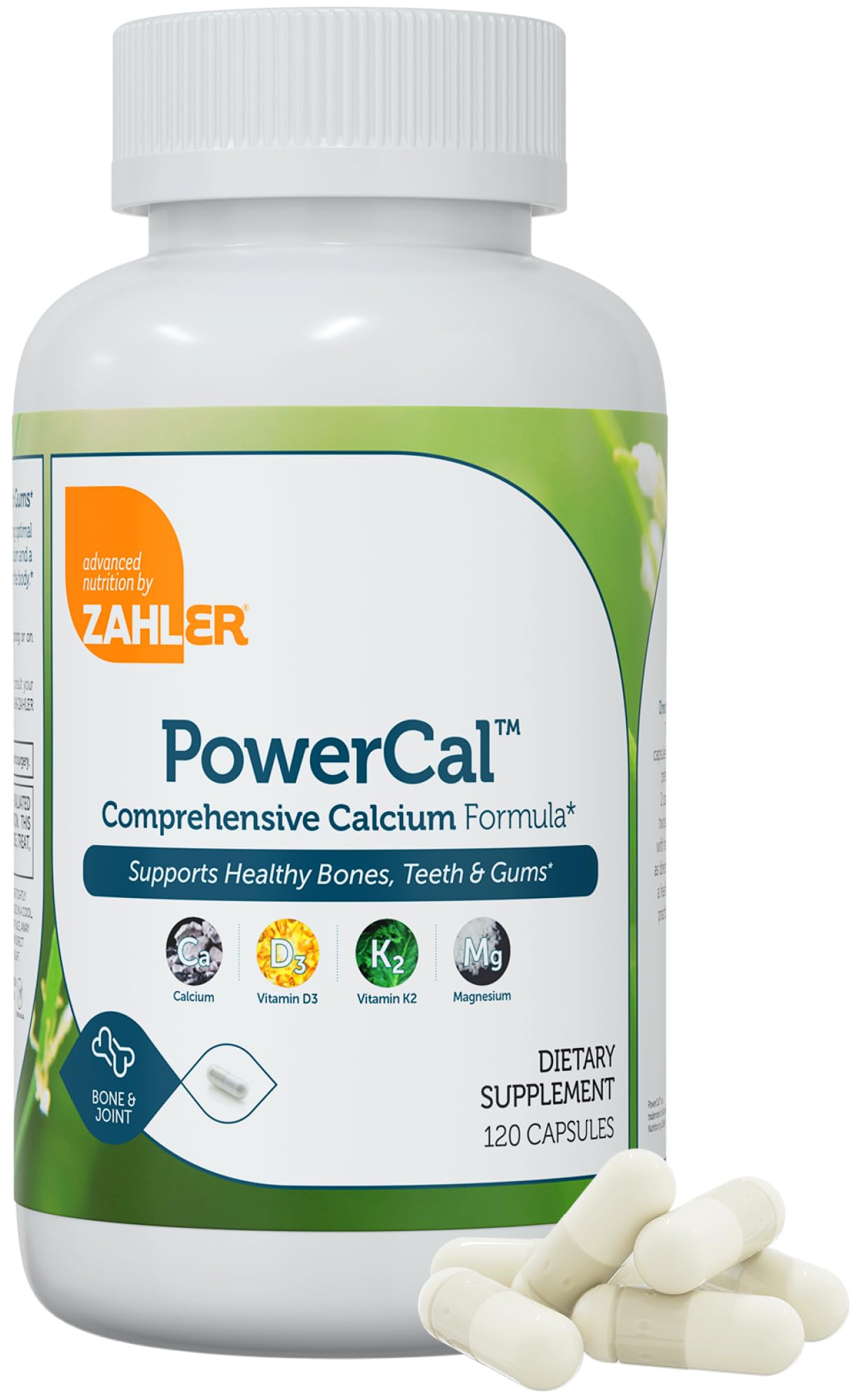 Zahler PowerCal Calcium D3 K2 Magnesium – Bone Health Support (120 Capsules)