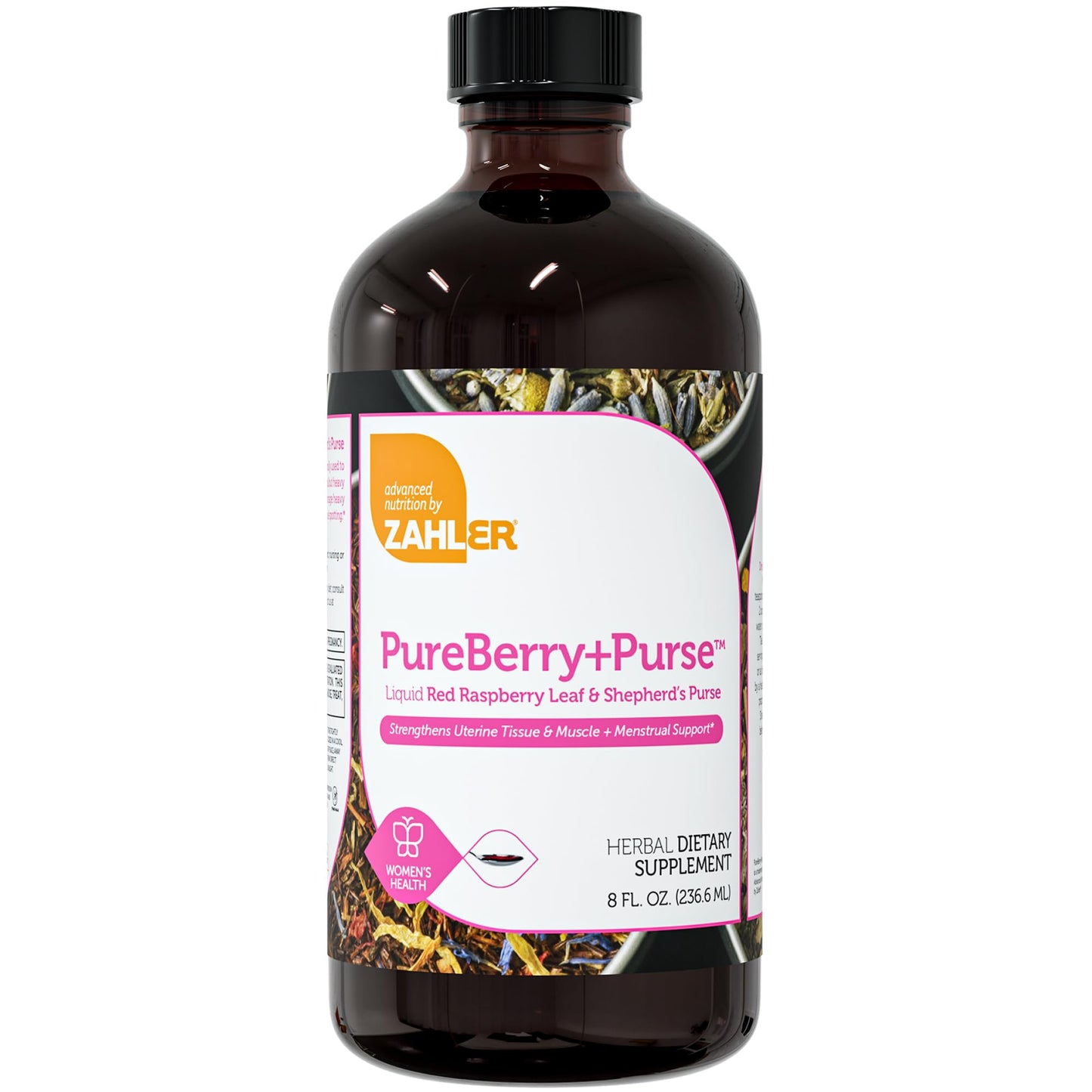 Zahler PureBerry+Purse | Red Raspberry Leaf & Sheperd's Purse | Uterine Health Support | Certified Kosher | 8OZ