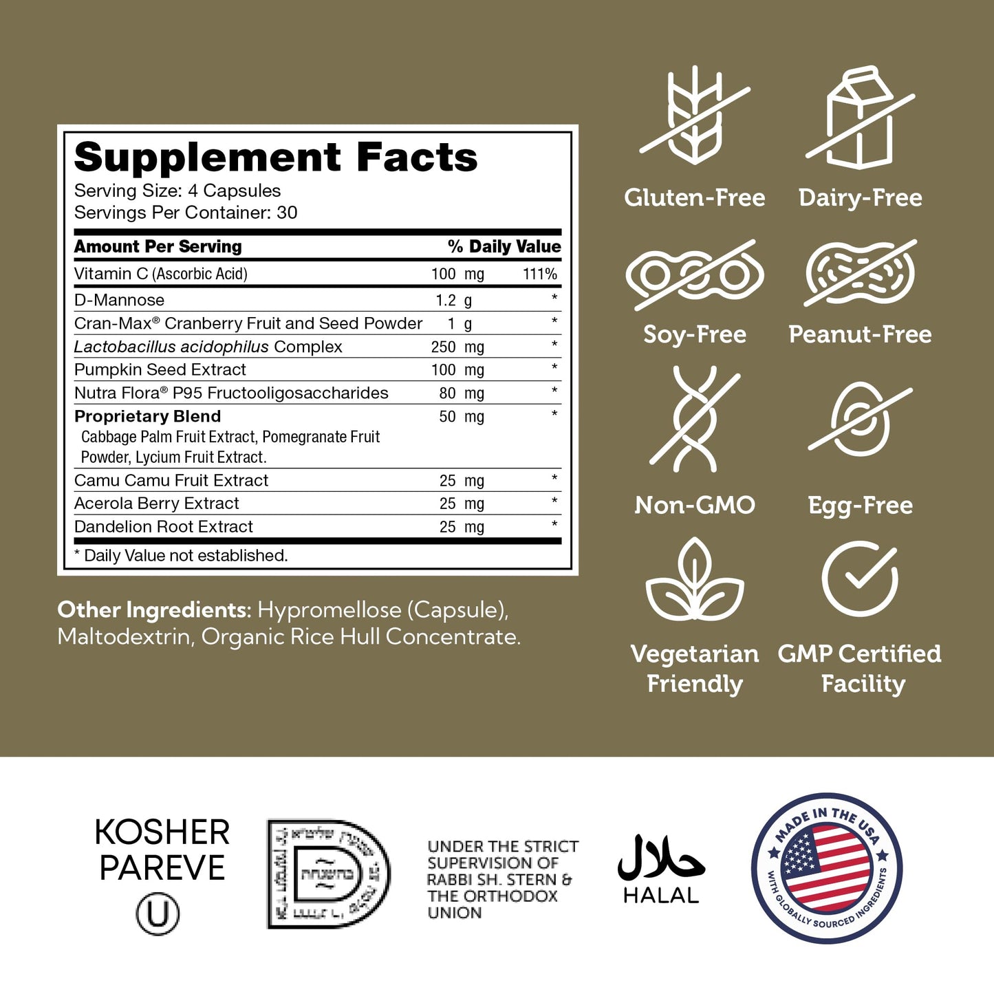 Zahler Revolution - Complete Women's Urinary Tract Health Formula with Probiotics | UTI Support for Women (120 Capsules)