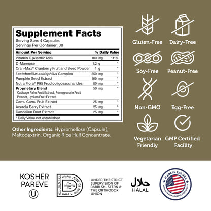 Zahler Revolution - Complete Women's Urinary Tract Health Formula with Probiotics | UTI Support for Women (120 Capsules)