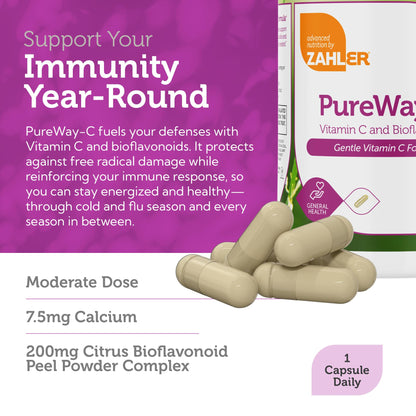 Zahler Vitamin C 500mg with Bioflavonoids – Gentle on Stomach | Immune Support