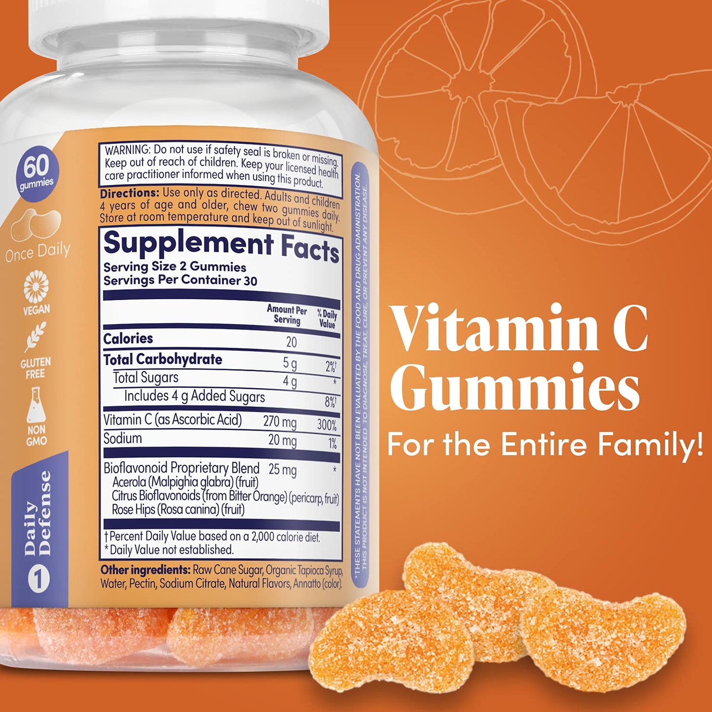 ZAND Immunity Orange Vitamin C Gummies - Immune Support, Vegan, Gluten Free
