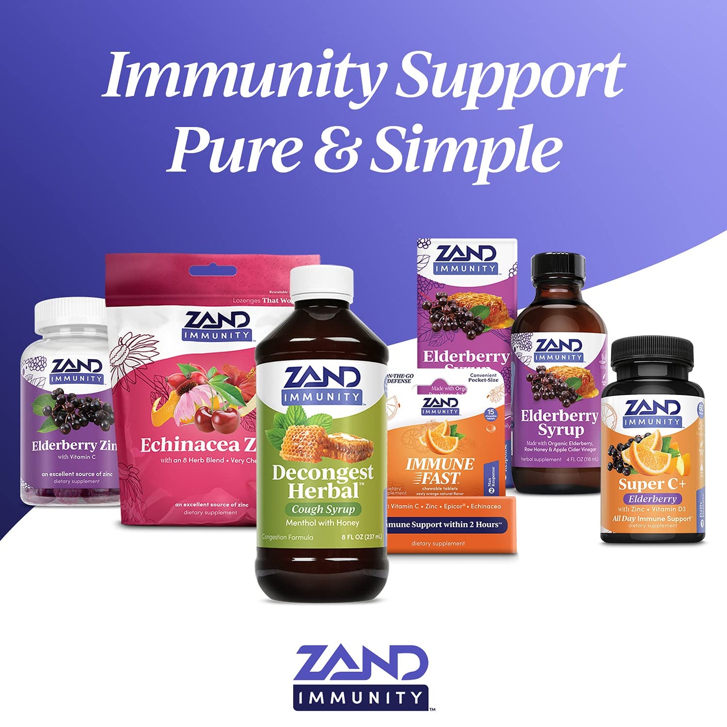 Zand Immunity Super C+ PM – Nighttime Immune Support with Melatonin, 1000mg PureWay-C, Zinc, D3 & Elderberry | 60 Tablets