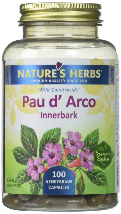 Zand Pau D'Arco Innerbark Capsules, 100 Count – Immune Support & Gut Health