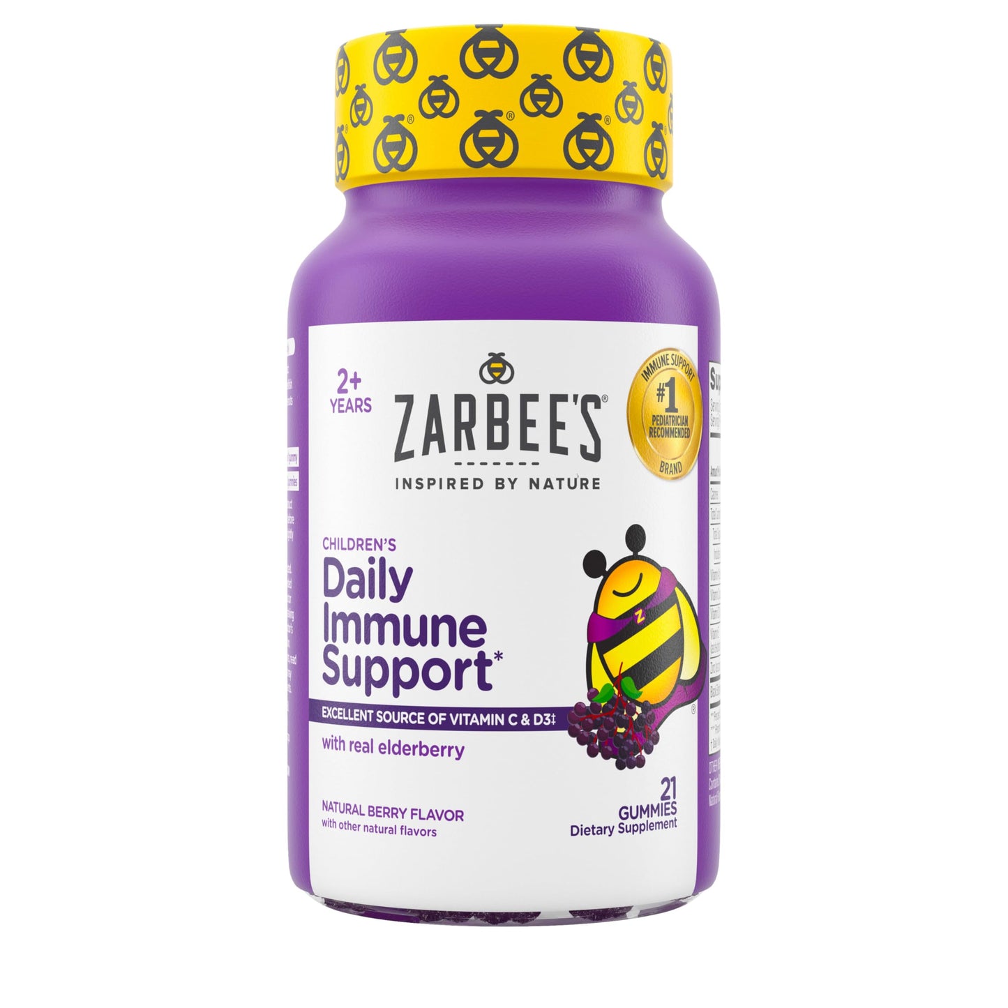 Zarbee's Kids Elderberry Gummies – Vitamin C, Zinc & Elderberry | 21 Count