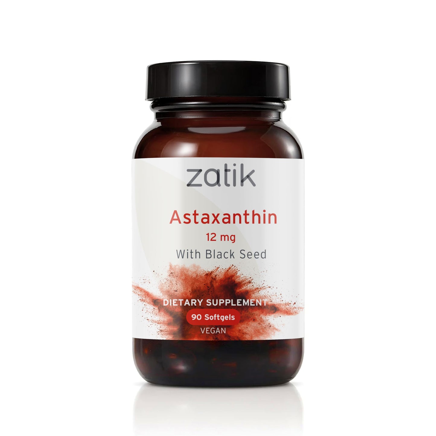 Zatik Naturals - Astaxanthin 12mg with Organic Black Seed | 90 Vegan Softgels