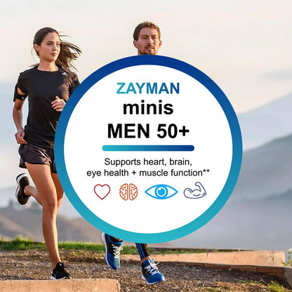 ZAYMAN Minis Multivitamin for Men 50+ | Vitamin D3, Zinc & B-Vitamins | 60 Capsules