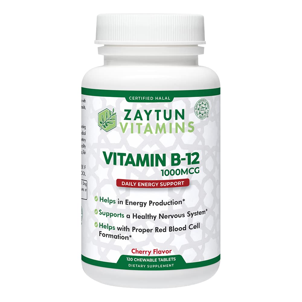 Zaytun Halal Vitamin B12 1000mcg – Energy & Nervous System Support | Vegan, Dairy-Free | 4 Months Supply | Made in USA