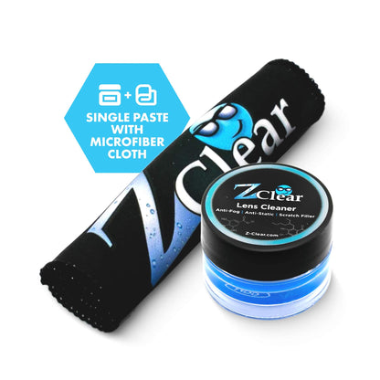 Zclear Lens Cleaner Paste with Microfiber Cloth – Anti-Fog Eyewear Cleaner Made in USA
