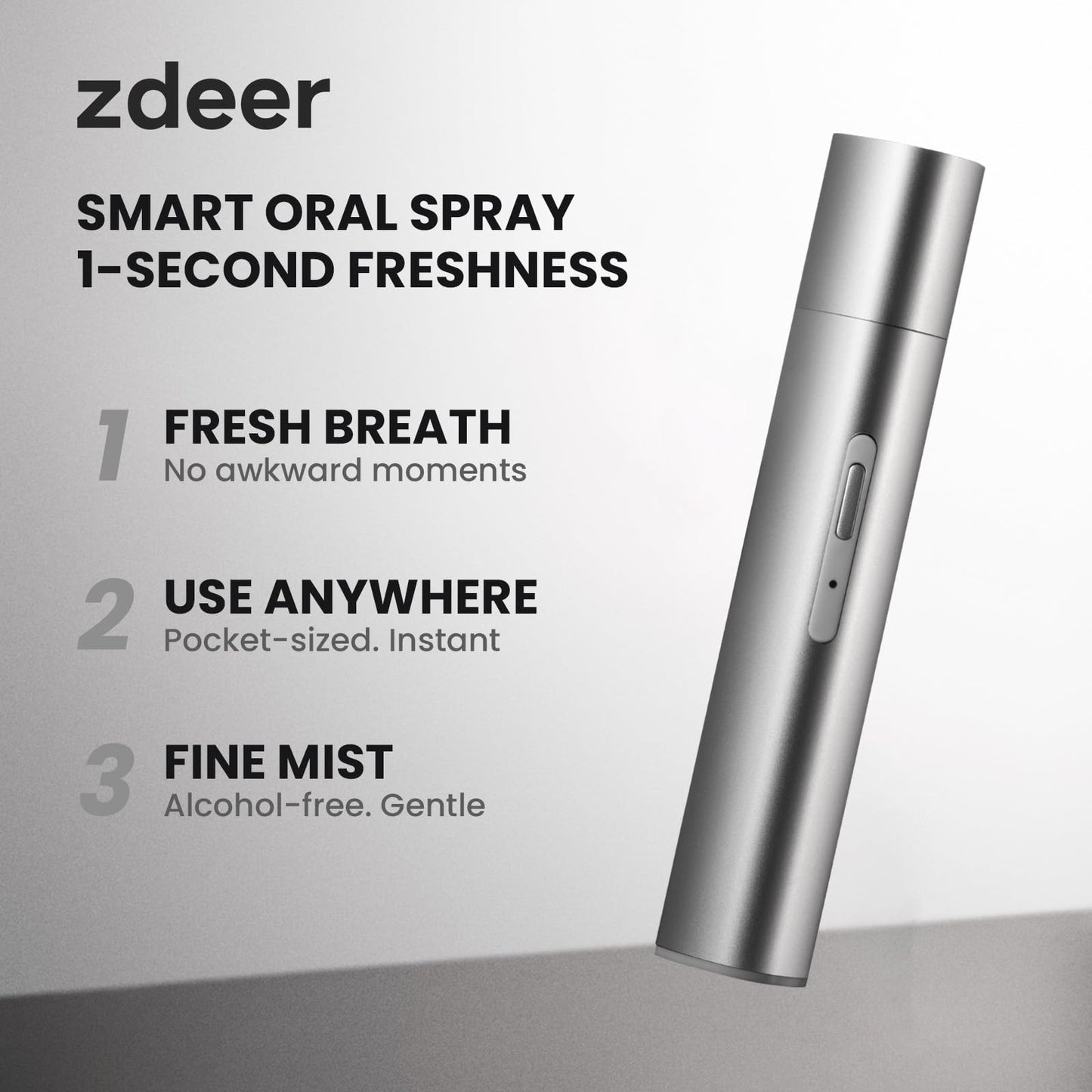 ZDEER Fresh Smart Oral Spray – Probiotic Breath Freshener, USB Rechargeable
