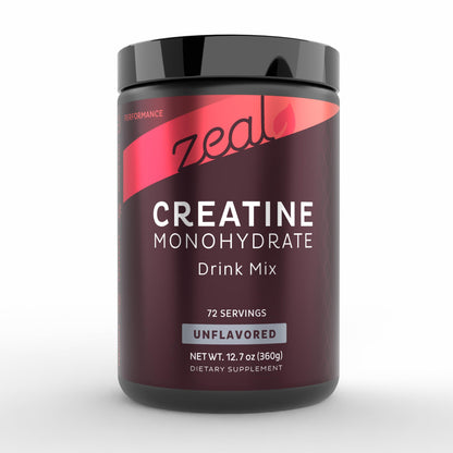 Zeal Micronized Creatine Monohydrate Powder – Unflavored, 5g per Serving | 72 Servings