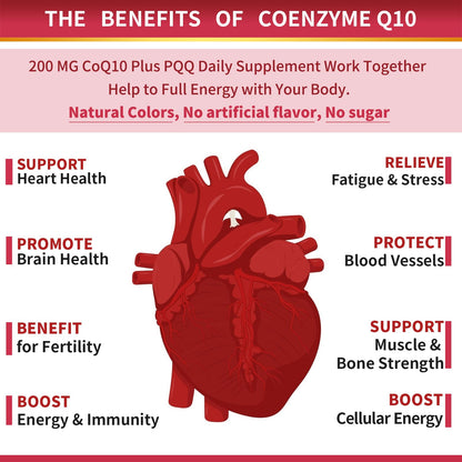 ZEBORA CoQ10-200mg Softgels with PQQ, BioPerine & Omega-3 — Pack of 2