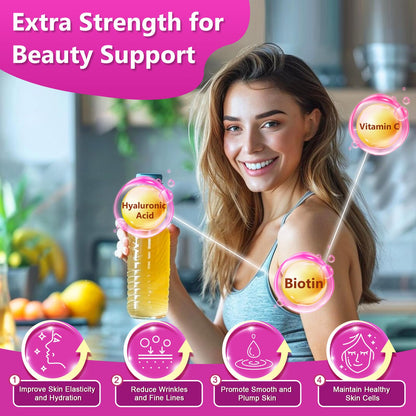 ZEBORA Multi Collagen Peptides Powder 50 Servings – Hydrolyzed Collagen Types I, II, III, V & X with Hyaluronic Acid, Biotin & Vitamin C