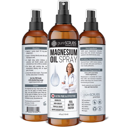 Fast Acting Magnesium Oil Spray – Ultra Absorption, Zechstein Brine (4 oz)