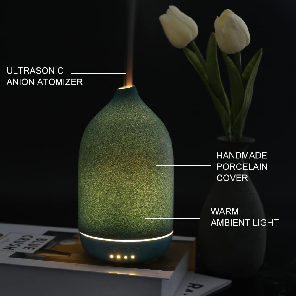 ZEIGGA LAB Ceramic Essential Oil Diffuser 100ml - Large Room, 5 Timers